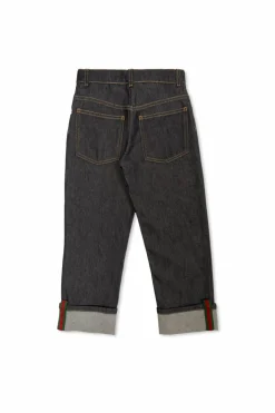 Gucci Kids NAVY BLUE Jeans with rolled-up legs