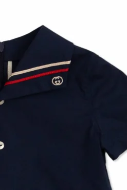 Gucci Kids NAVY BLUE Jumpsuit with logo