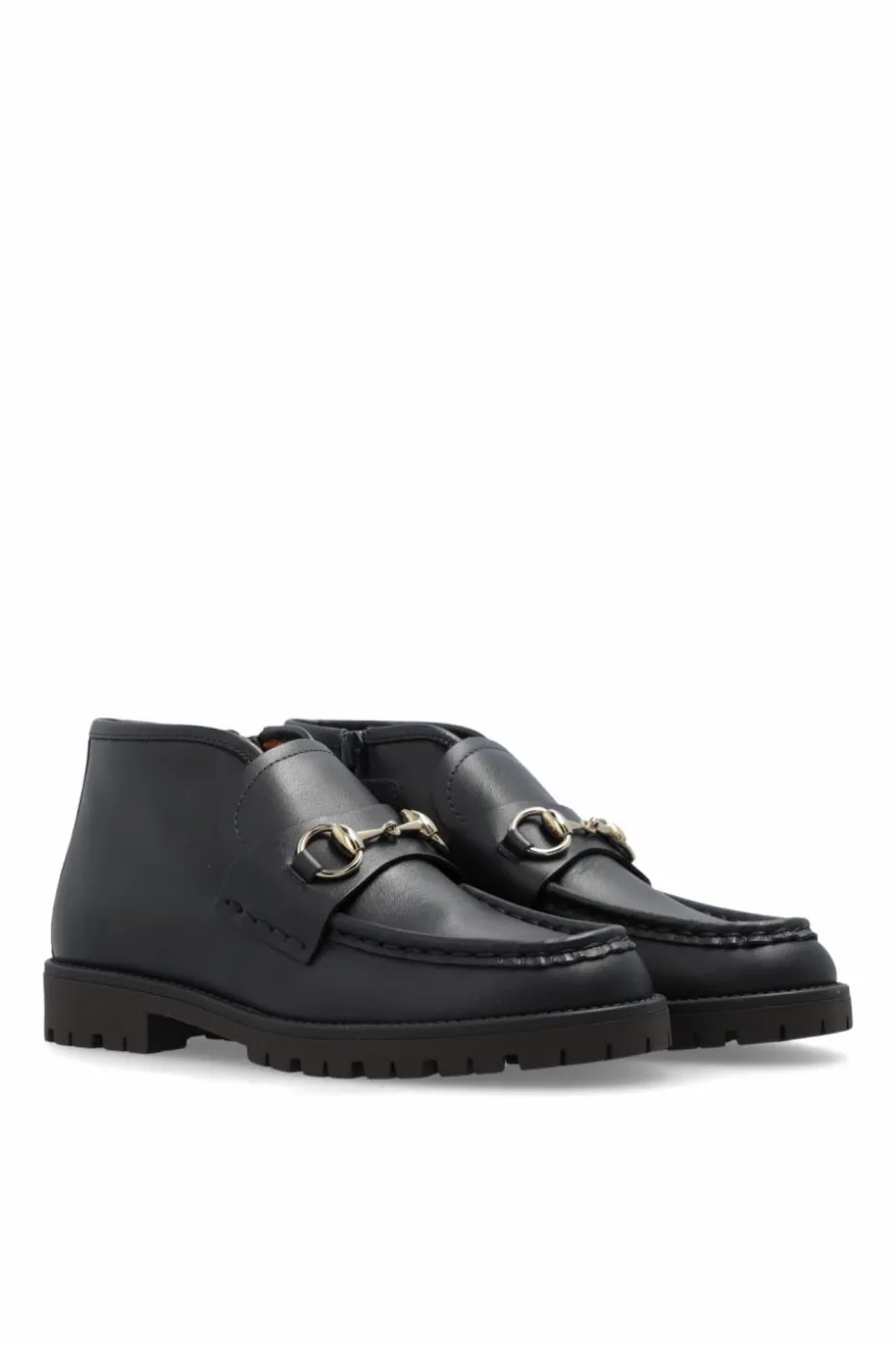 Gucci Kids NAVY BLUE Leather ankle boots