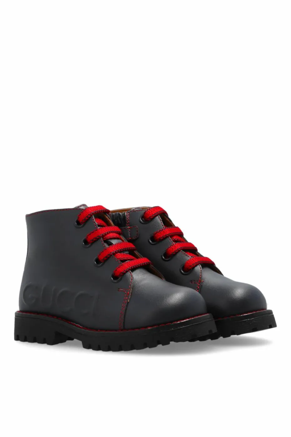 Gucci Kids NAVY BLUE Leather ankle boots