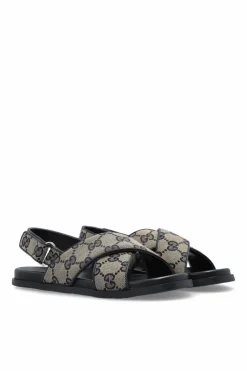 Gucci Kids NAVY BLUE Sandals with GG pattern