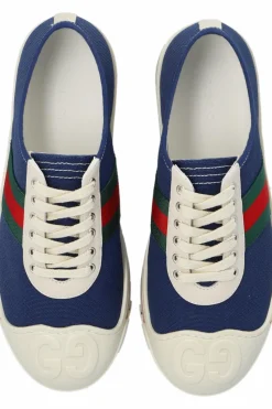 Gucci Kids NAVY BLUE Sneakers with logo