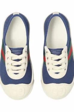 Gucci Kids NAVY BLUE Sneakers with logo