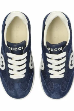 Gucci Kids NAVY BLUE Sneakers with logo