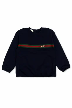 Gucci Kids NAVY BLUE Sweatshirt with 'Web' motif