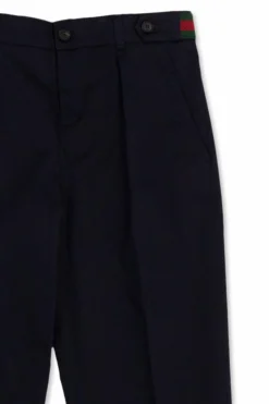 Gucci Kids NAVY BLUE Trousers with ‘Web’ stripe