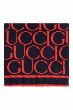 Gucci Kids NAVY BLUE Wool Scarf