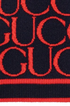 Gucci Kids NAVY BLUE Wool Scarf