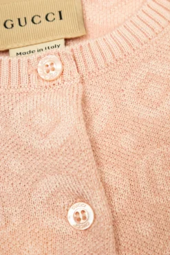 Gucci Kids PINK Cardigan with GG pattern