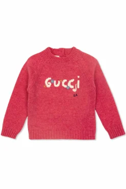 Gucci Kids PINK Sweater with embroidered logo