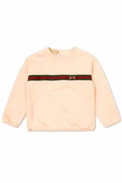 Gucci Kids PINK Sweatshirt with distinctive Web stripe