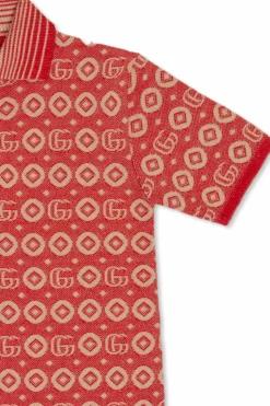 Gucci Kids RED Monogrammed polo shirt