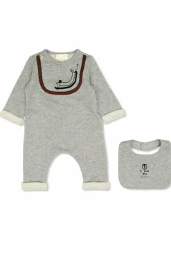 Gucci Kids WHITE Baby romper and bib set