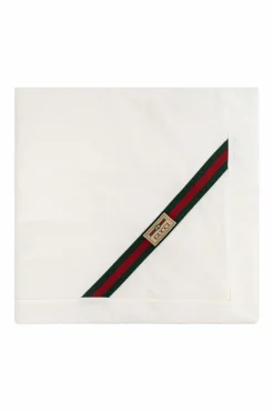 Gucci Kids WHITE Blanket with logo