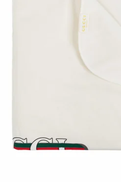 Gucci Kids WHITE Cotton baby blanket