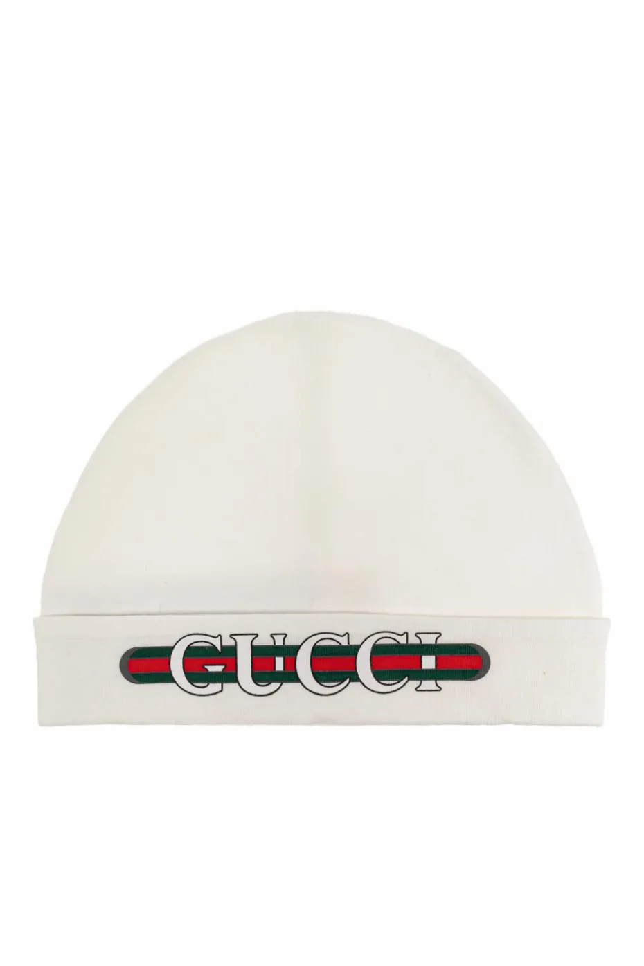 Gucci Kids WHITE Cotton hat with printed logo