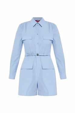 Gucci light blue Cotton jumpsuit with pockets