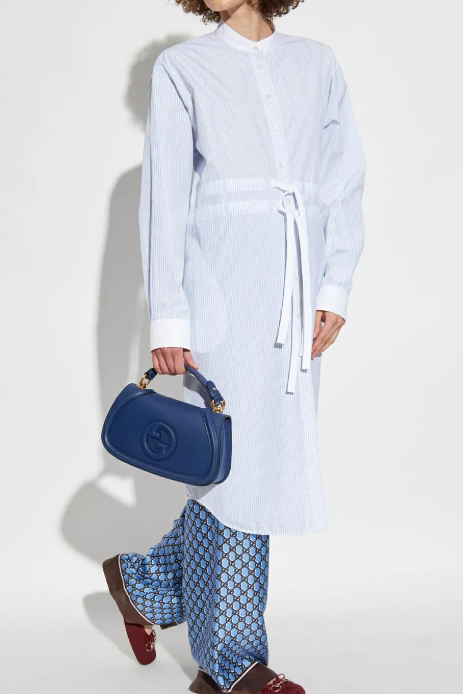 Gucci light blue Dress with a striped pattern