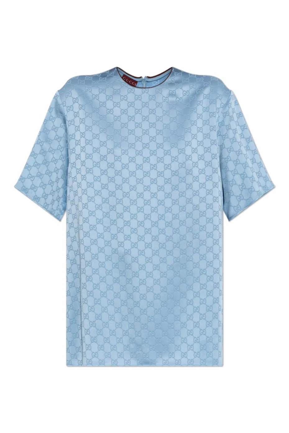 Gucci light blue Loose-fitting top with GG pattern