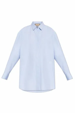 Gucci light blue Striped pattern shirt