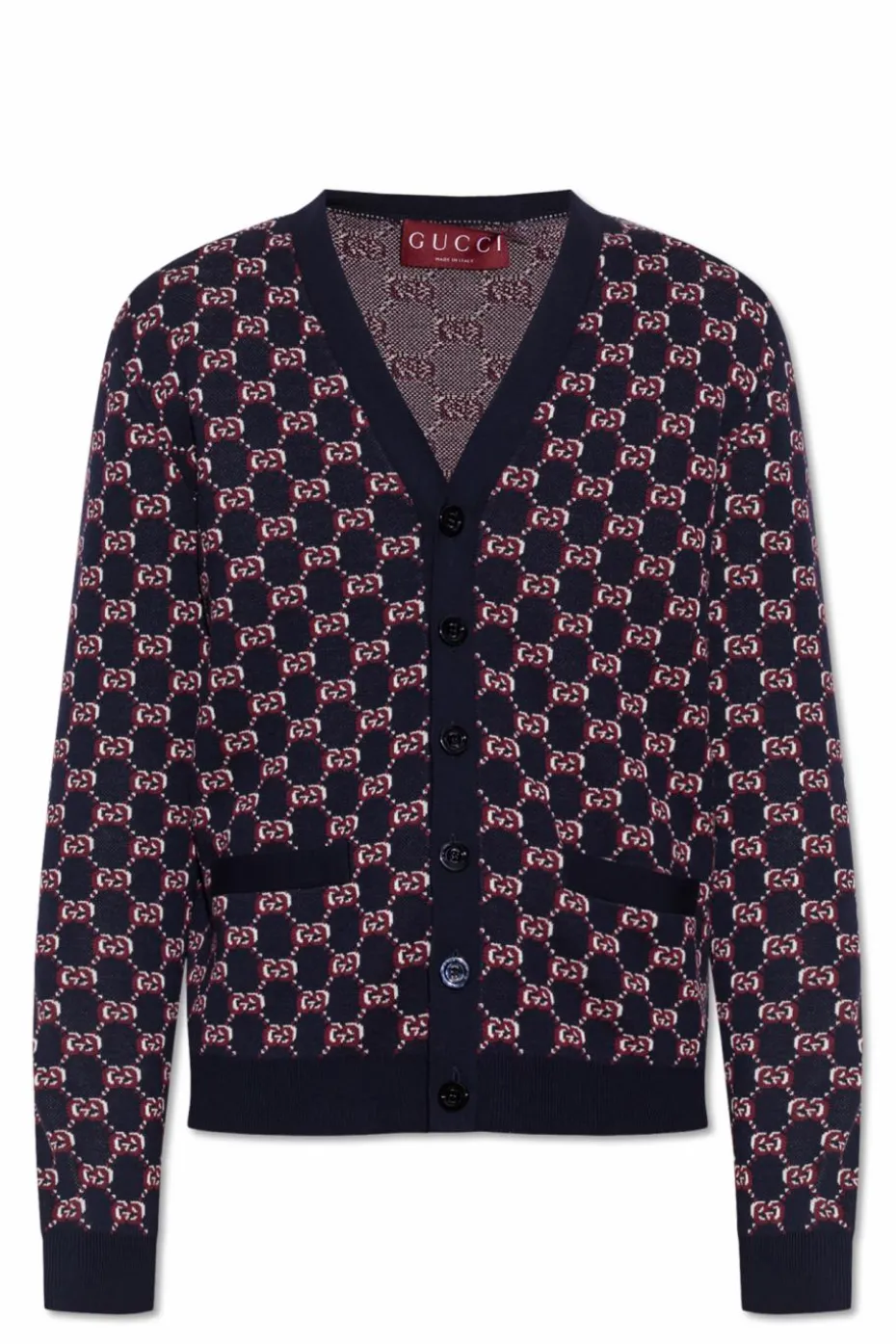 Gucci NAVY BLUE Cardigan with GG pattern