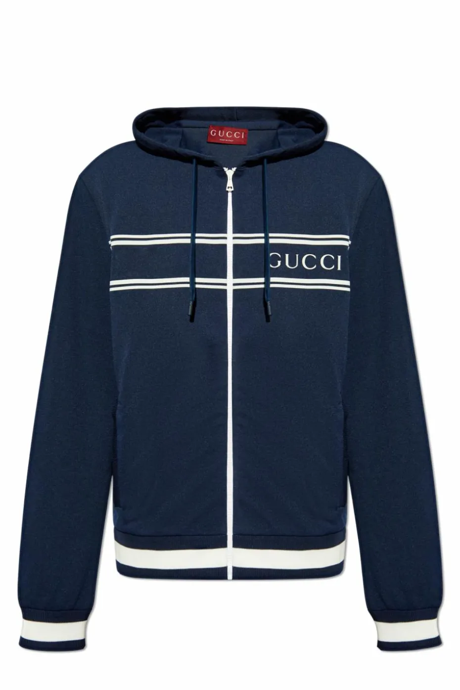 Gucci NAVY BLUE Hooded zip-up sweatshirt