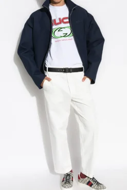 Gucci NAVY BLUE Jacket with logo