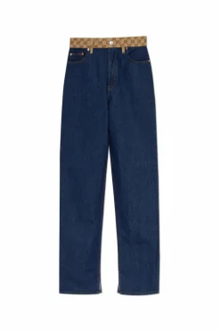Gucci NAVY BLUE Jeans with GG pattern