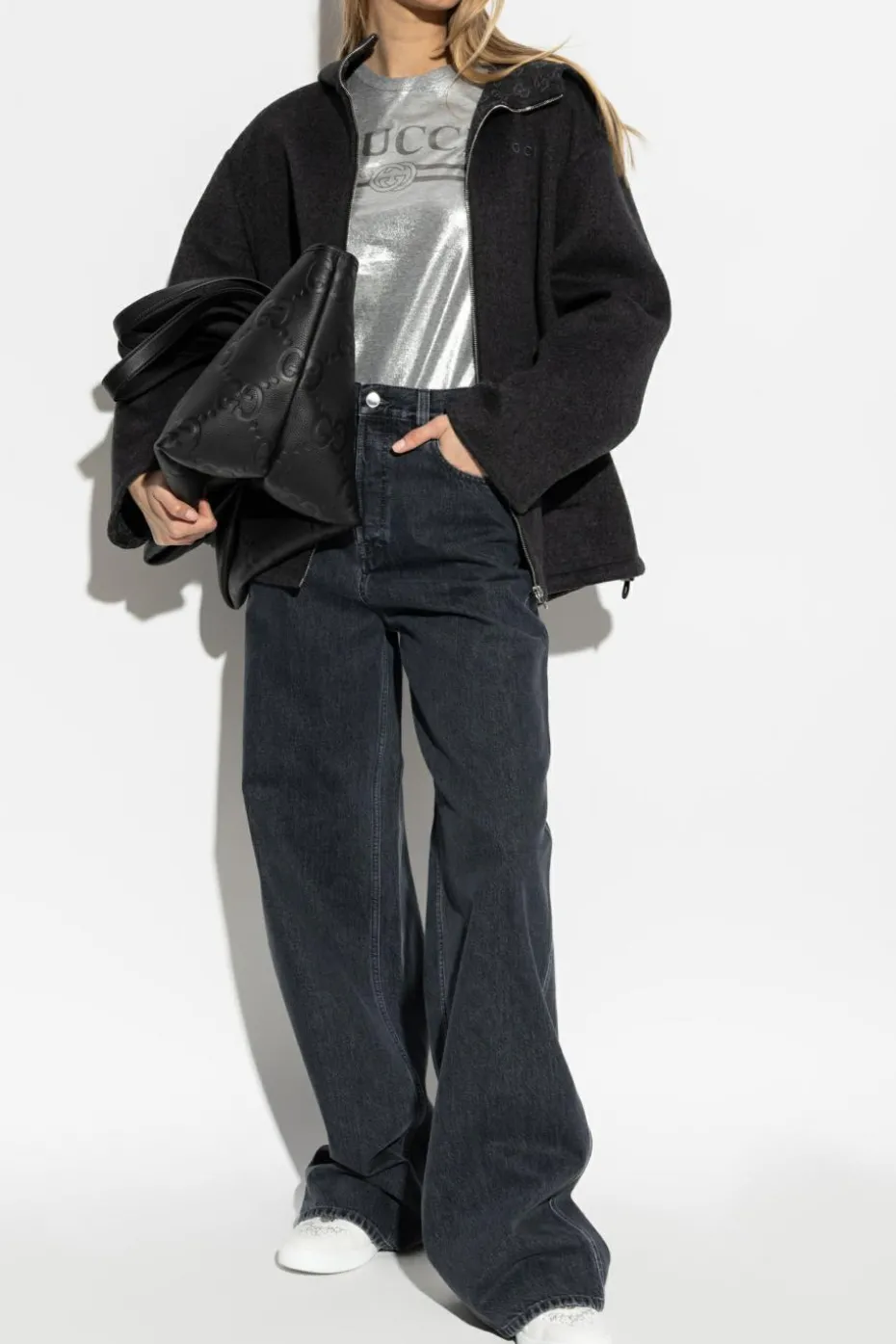 Gucci NAVY BLUE Jeans with wide legs