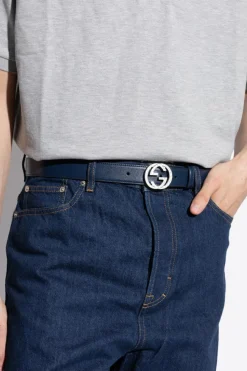 Gucci NAVY BLUE Leather belt