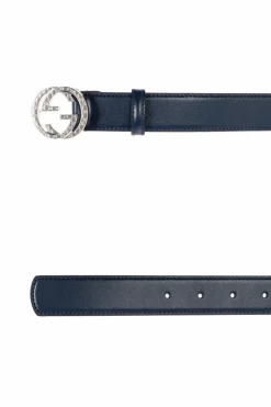 Gucci NAVY BLUE Leather belt