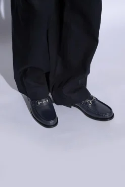 Gucci NAVY BLUE Leather loafers