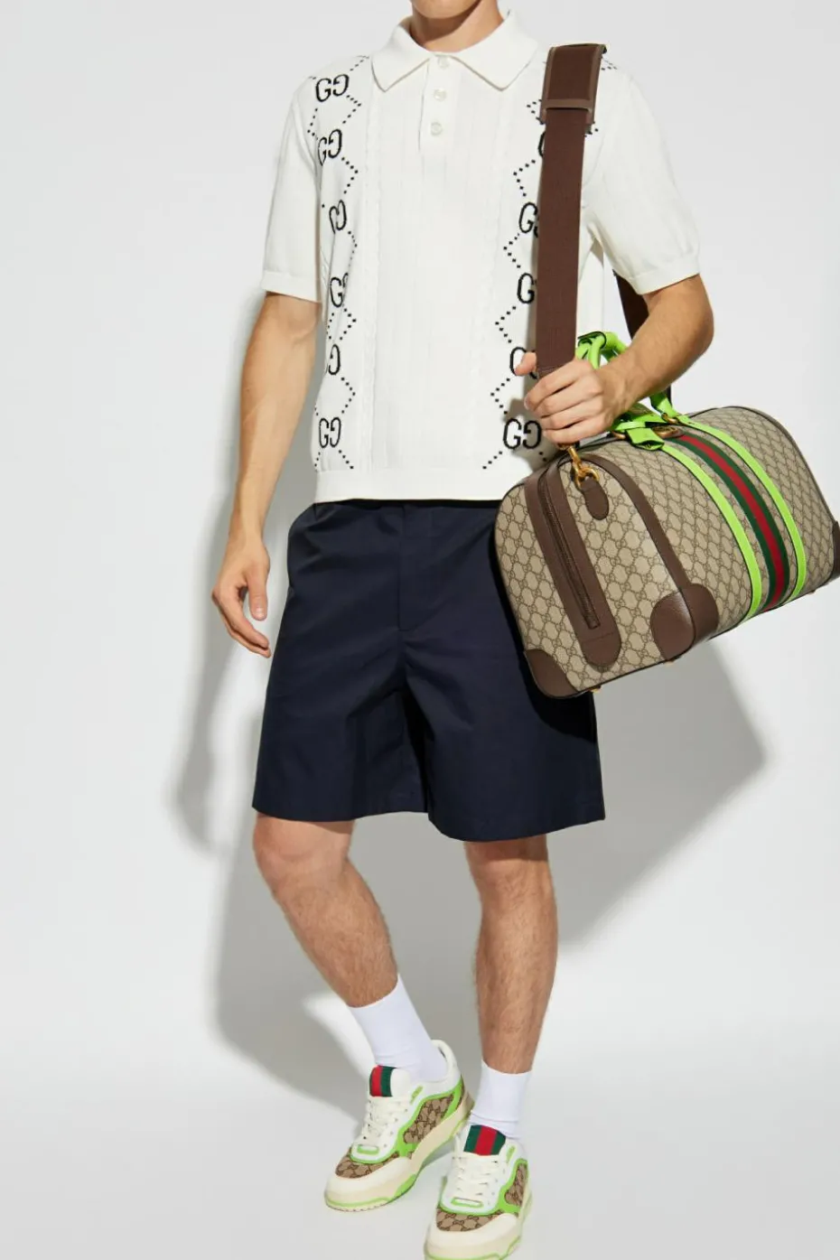 Gucci NAVY BLUE Logo shorts