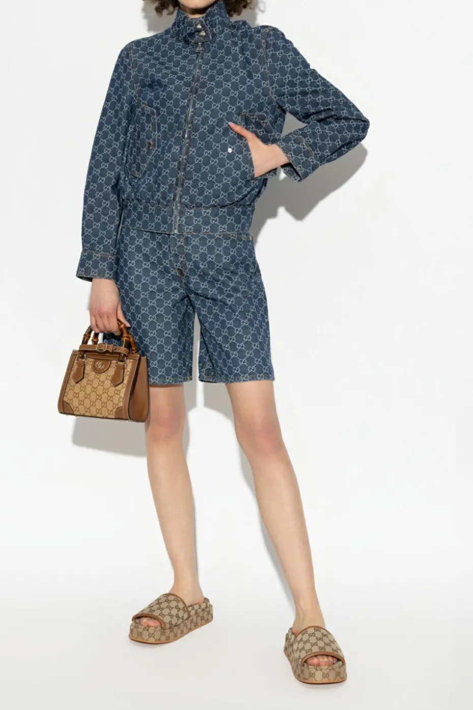 Gucci NAVY BLUE Monogram shorts