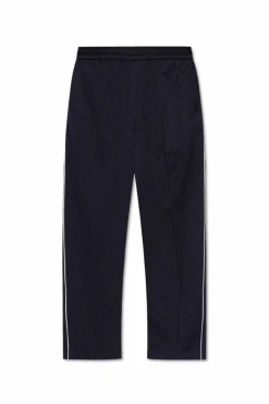 Gucci NAVY BLUE Pants with GG pattern