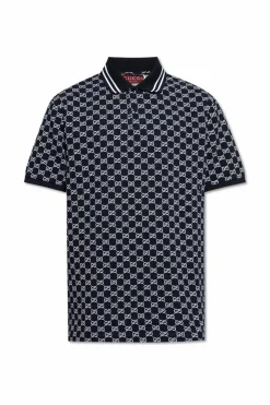 Gucci NAVY BLUE Polo with monogram