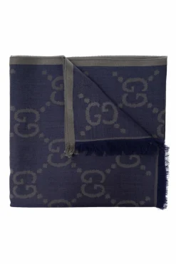 Gucci NAVY BLUE Scarf with āGGā pattern