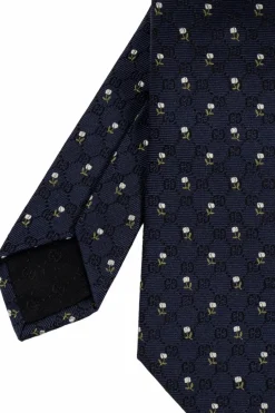 Gucci NAVY BLUE Silk tie