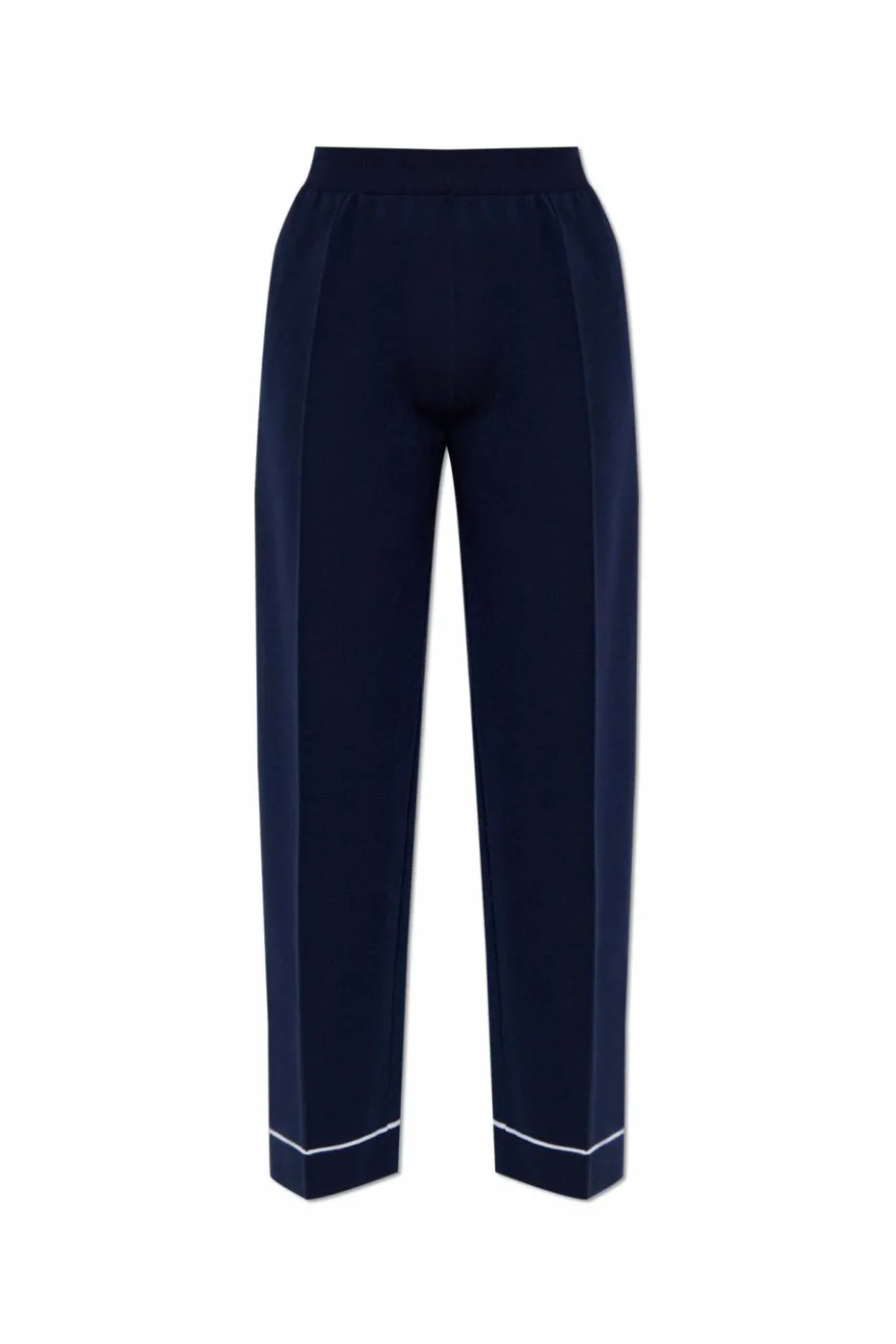 Gucci NAVY BLUE Wool pants with stitching on the legs