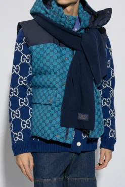 Gucci NAVY BLUE Wool scarf