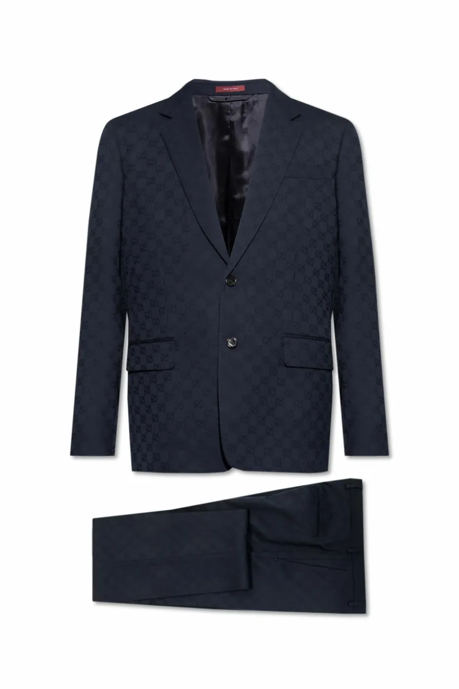 Gucci NAVY BLUE Wool suit with GG pattern