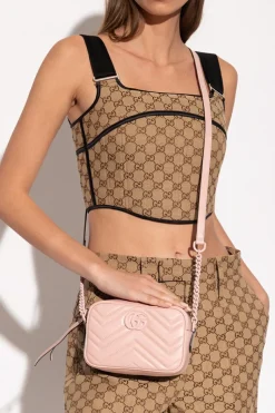 Gucci PINK ‘GG Marmont Mini’ shoulder bag