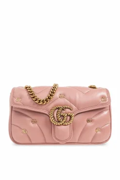 Gucci PINK ‘GG Marmont Small’ quilted shoulder bag