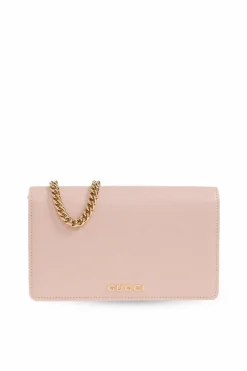Gucci PINK Leather wallet on chain