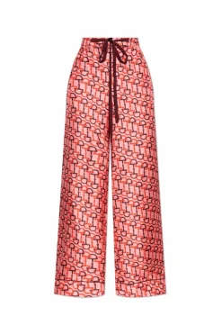 Gucci PINK Silk pants with a loose fit