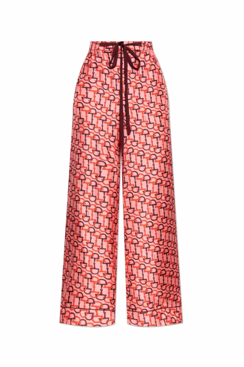 Gucci PINK Silk pants with a loose fit