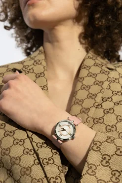 Gucci PINK Watch on a leather strap