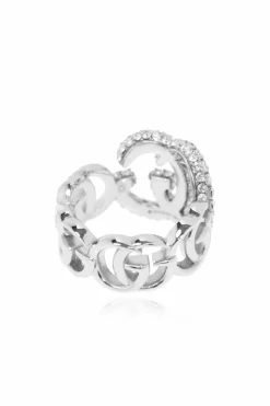 Gucci SILVER Ring with shimmering crystals