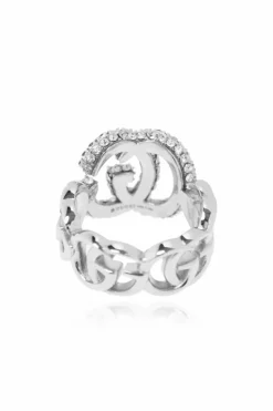 Gucci SILVER Ring with shimmering crystals