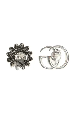 Gucci SILVER Silver earrings in the shape of a logo and a flower.